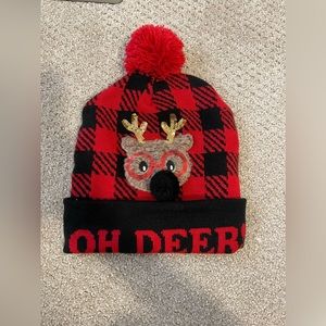 Deer Red Beanie Hat
